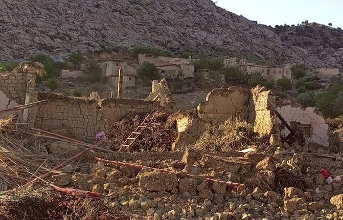 A photo shared on social media shows one of the homes destroyed by an earthquake that hit Afghanistan's eastern Paktika province on June 22, 2022. 
