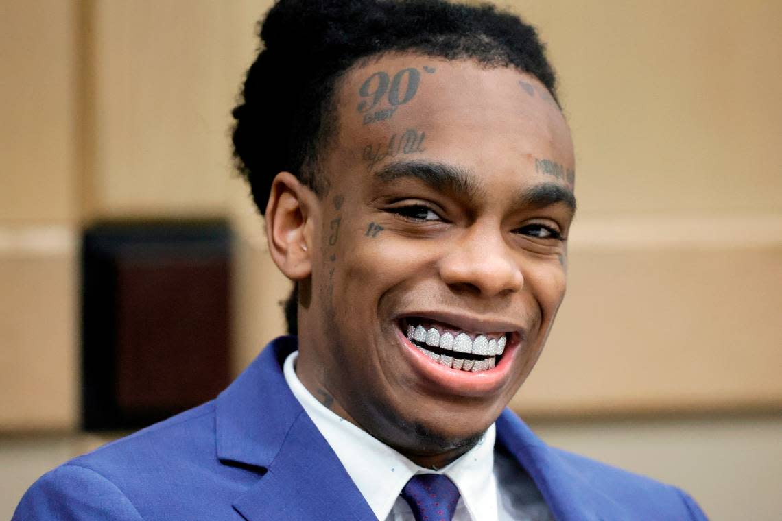 Jamell Demons, better known as rapper YNW Melly, is shown at the defense table before closing arguments in his trial at the Broward County Courthouse in Fort Lauderdale on Thursday, July 20, 2023. Demons, 22, is accused of killing two fellow rappers and conspiring to make it look like a drive-by shooting in October 2018. (Amy Beth Bennett / South Florida Sun Sentinel) Amy Beth Bennett/South Florida Sun Sentinel