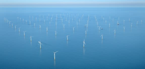 Scientists have found seals swimming within two active offshore wind farms — Alpha Ventus off the coast of Germany, and Sheringham Shoal (shown here) off the east coast of England.