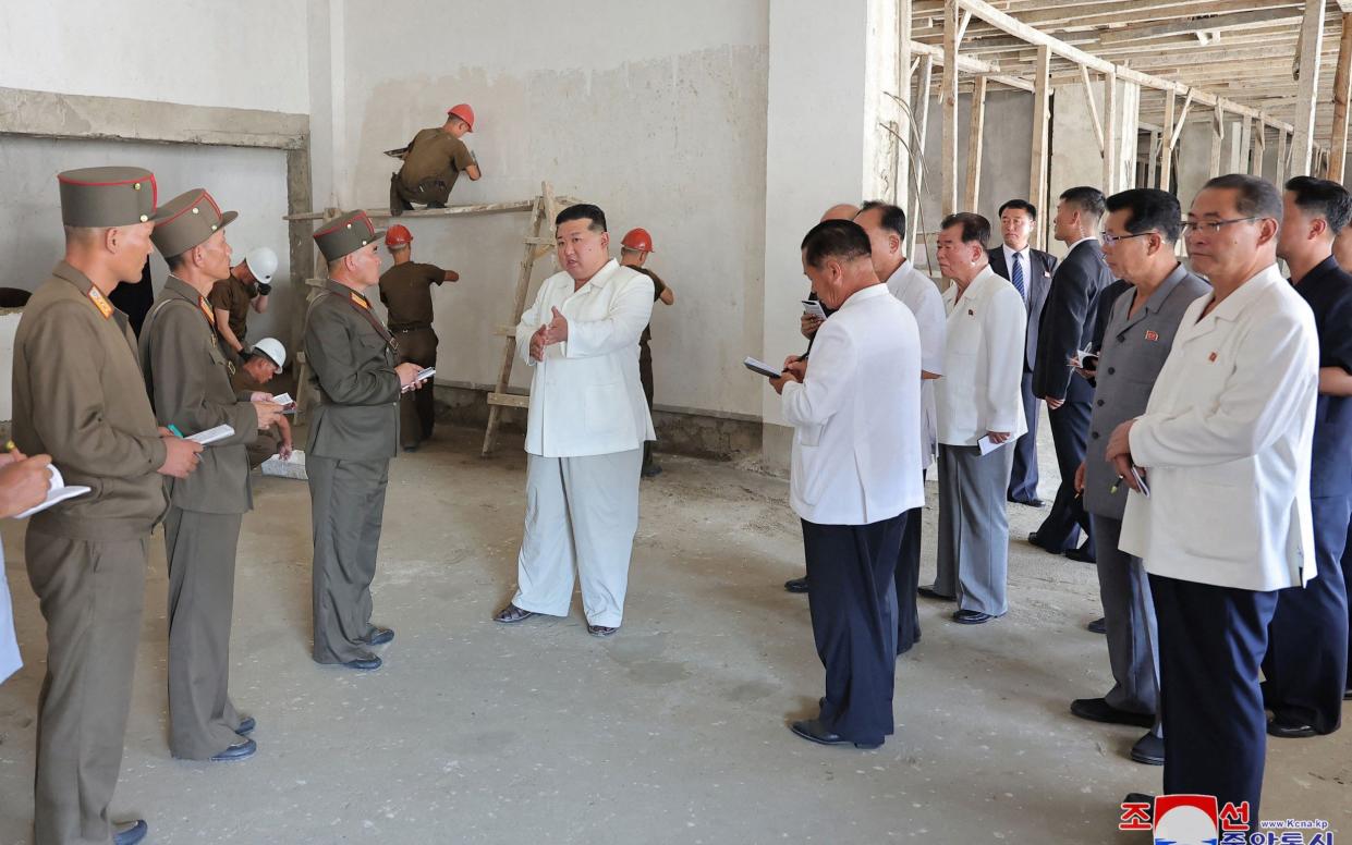 The North Korean leader inspected the construction sites