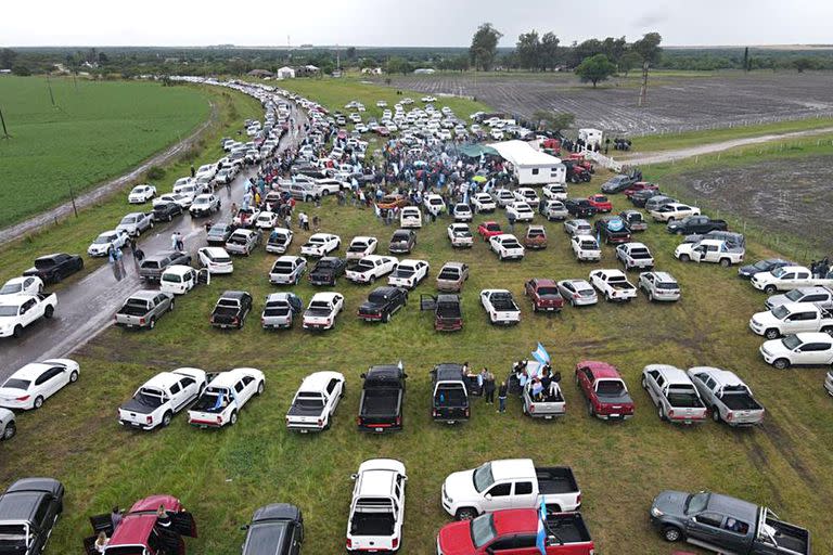 La ocupación del campo propiedad de la familia Etchevehere, en octubre de 2020