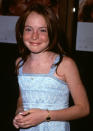 Look at all those freckles! As a child star, Lindsay Lohan was all smiles despite having to attend the "Parent Trap" premiere on her 12th birthday in 1998.