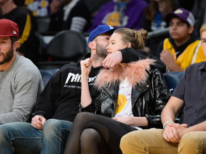 Celebrities At The Los Angeles Lakers Game