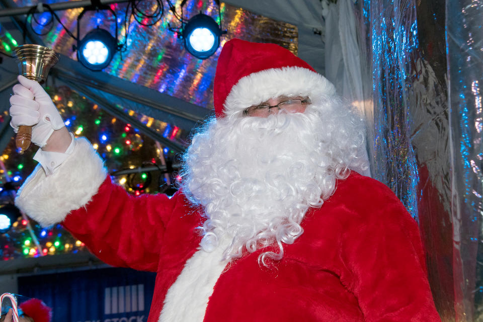 NEW YORK, NY - DECEMBER 01:  Santa Claus attends the 93rd Annual New York Stock Exchange Christmas Tree Lighting at New York Stock Exchange on December 1, 2016 in New York City.  (Photo by Mike Pont/WireImage)