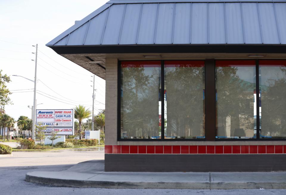 A new 4,500-square-foot building south of the former Burger King (right) building will be divided into two units for Starbucks and T-Mobile in the Gateway Plaza in Fort Pierce.