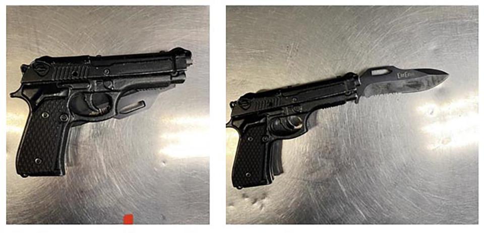 Replica handgun recovered from the suspect. - Credit: LAPD