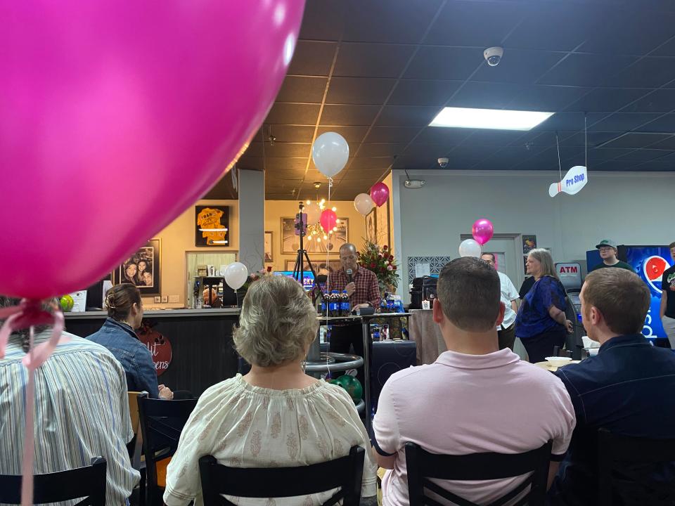 Friends and family gathered for a memorial ceremony at B&B Bowling Lanes for beloved Fayetteville resident Renay Mandel Corren who went viral after her son wrote her obituary on Sat. May 7, 2022