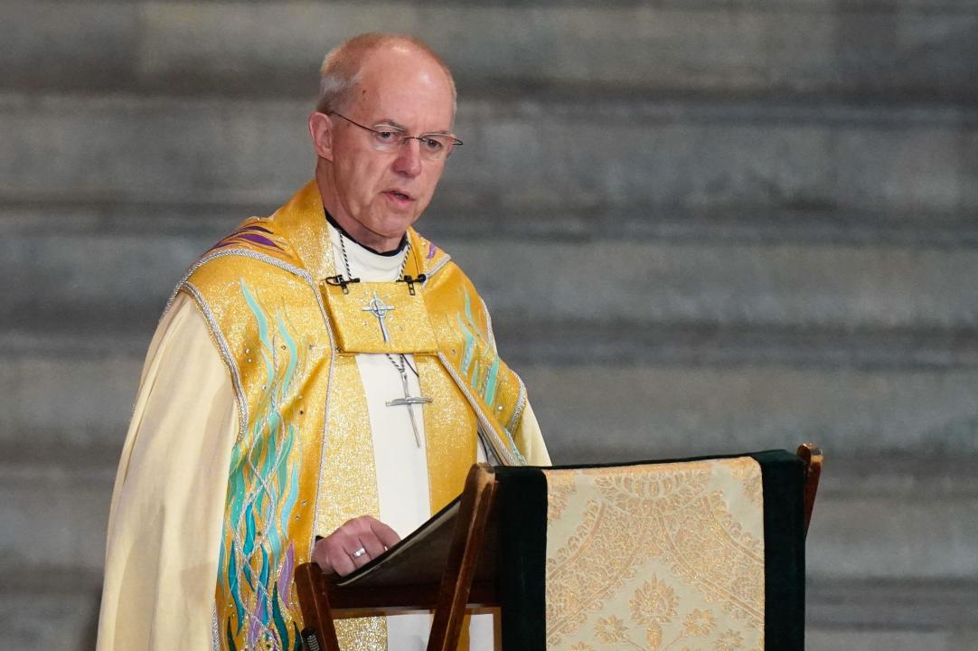 The Archbishop of Canterbury Justin Welby delivers his sermon as he leads the Easter Sung Eucharist at Canterbury Cathedral in Kent. Picture date: Sunday March 31, 2024.