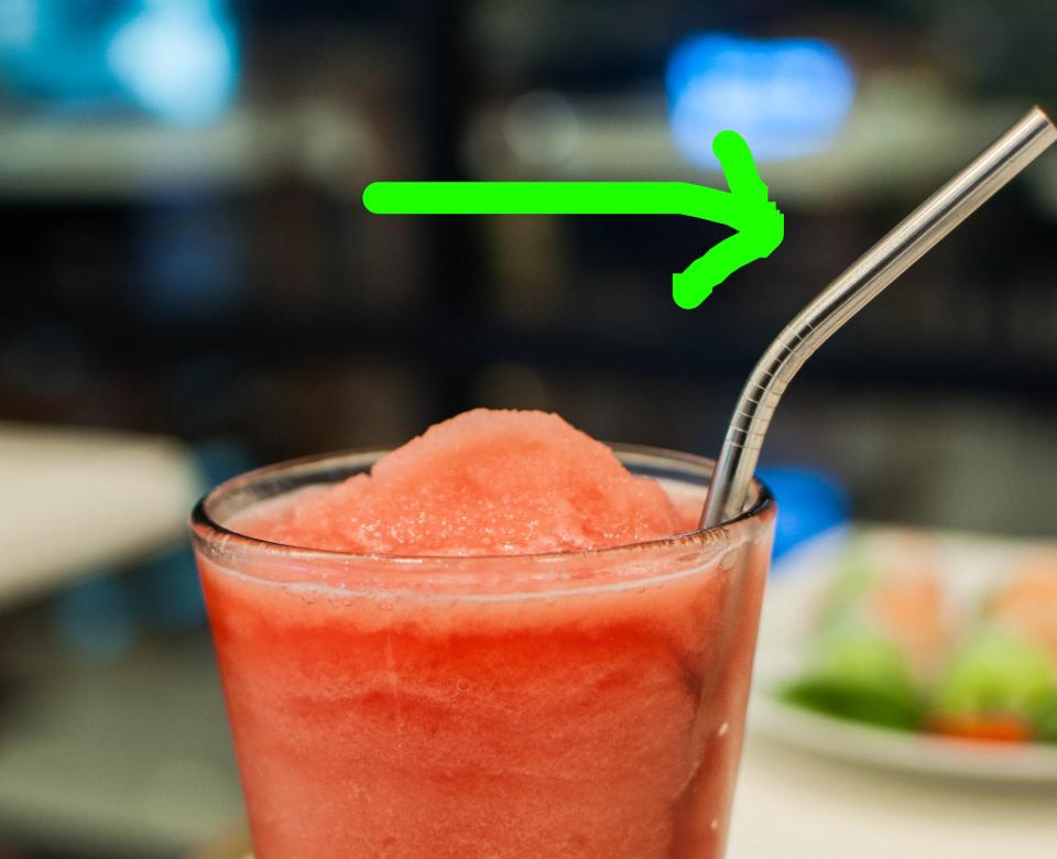 a steel straw in a drink