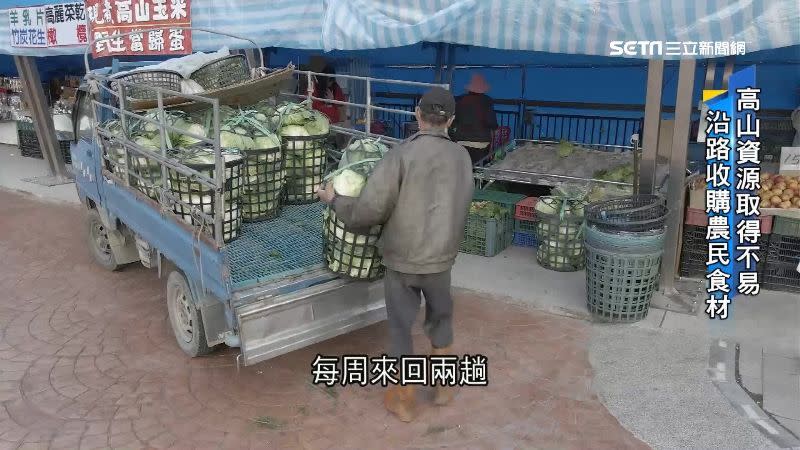 山上食材的供需，靠當地居民來回載送。