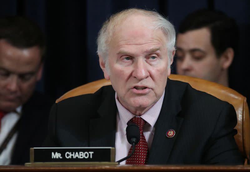 Rep. Steve Chabot (R-OH) questions constitutional scholars during testimony before the House Judiciary Committee hearing on the impeachment Inquiry into U.S. President Donald Trump on Capitol Hill in Washington