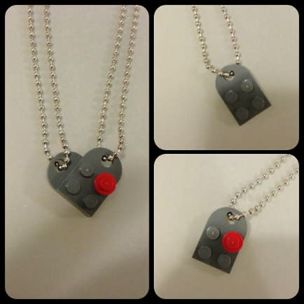 Never LEGO of My Heart, His and Hers Lego Necklace