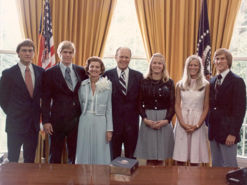 The Ford family in the Oval Office of the White House