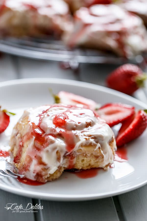 Strawberries and Cream Cinnamon Rolls