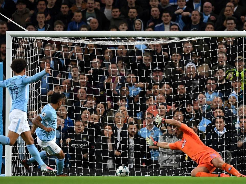 Raheem Sterling opened the scoring for Manchester City very early on (Getty 2017)