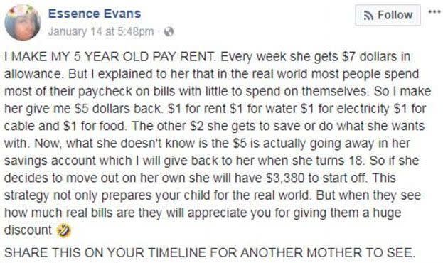 Essence's controversial Facebook post. Source: Facebook/Essence Evans