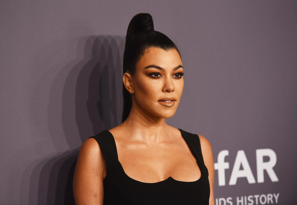 Kourtney Kardashian is being praised by fans for showing off her stretch marks [Photo: Getty]