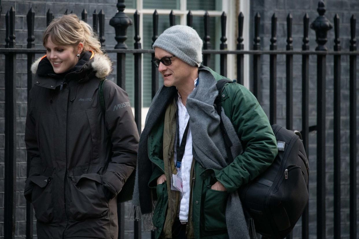 Rocking the boat: Dominic Cummings with No10 aide Cleo Watson. He has taken control of the hiring and firing of advisers: Getty Images