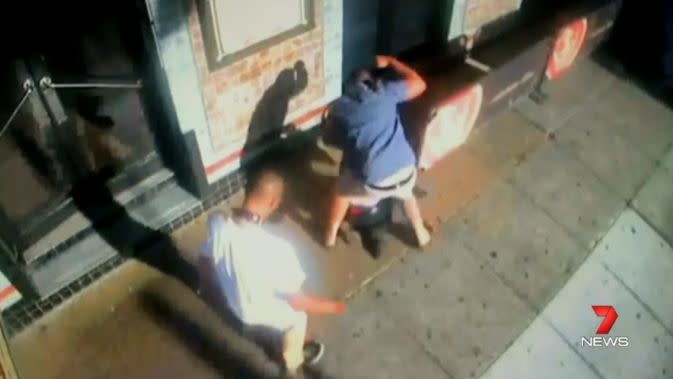 The sickening assault was caught on CCTV. Photo: 7 News