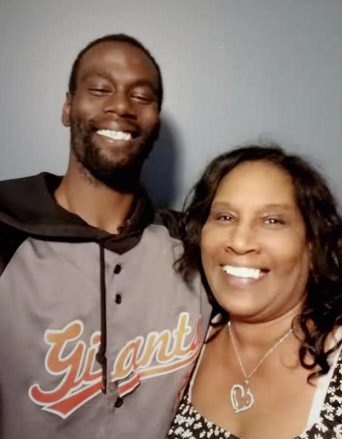 Tyre Nichols with his mother, RowVaughn Wells.  / Credit: Family Photo