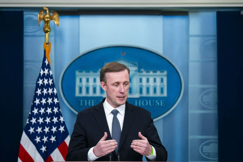Jake Sullivan, White House national security adviser, on Wednesday commended the United Nations' appointment of the Netherland's outgoing deputy prime minister to oversee humanitarian aid deliveries to Gaza. File Photo by Al Drago/UPI