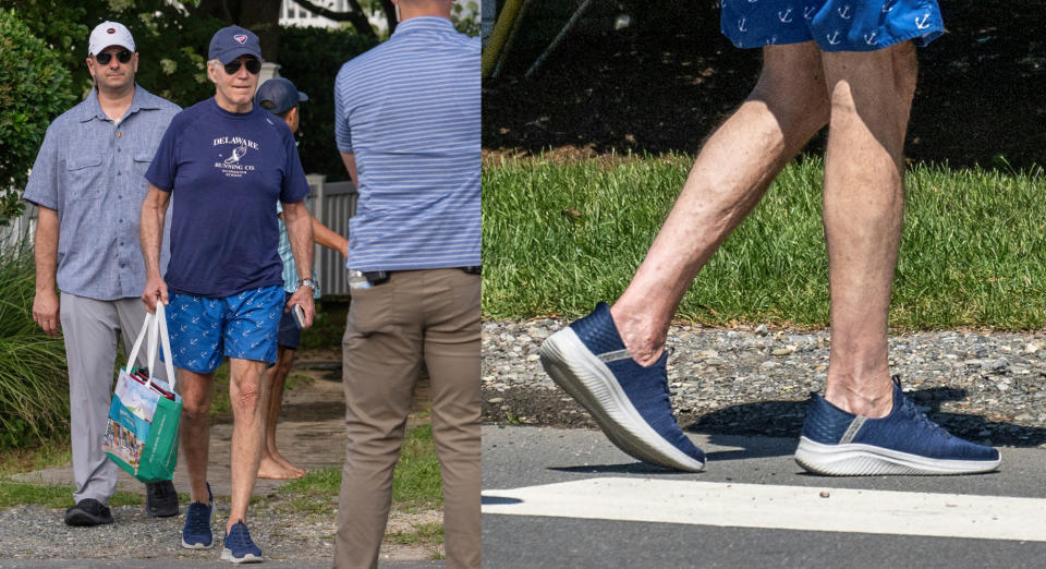 US President Joe Biden walks to his car after spending time on the beach in Rehoboth Beach, Delaware, on July 30, 2023. (Photo by Jim WATSON / AFP) (Photo by JIM WATSON/AFP via Getty Images)