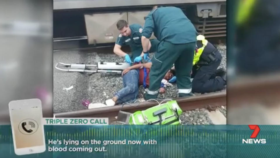 The boy was treated at the scene before being taken to Royal Perth Hospital. Source: 7 News