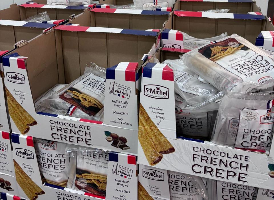 Chocolate crepe display at Costco