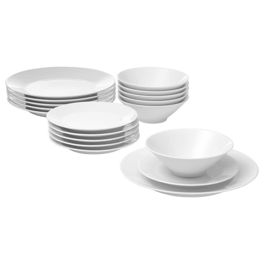 8) IKEA 365+ 18-Piece Dinnerware Set