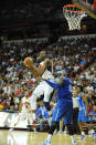 Kevin Durant #5 of the US Men's Senior National Team shoots against the Dominican Republic during an exhibition game at the Thomas and Mack Center on July 12, 2012 in Las Vegas, Nevada. (Noah Graham/NBAE via Getty Images)