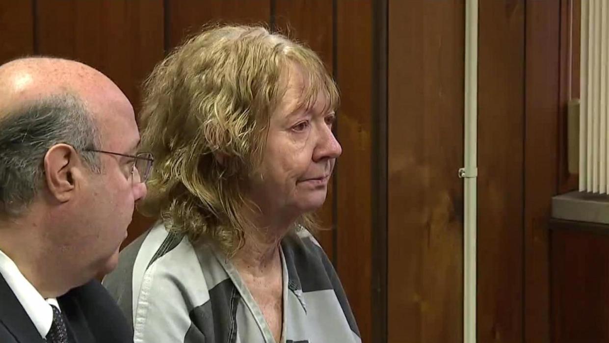 PHOTO: Marshella Chidester, 66, appears at her arraignment, April 23, 2024. (WXYZ)