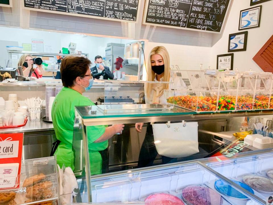 Ivanka Trump visited Cherubs Cafe during a trip to Charlotte in 2020.