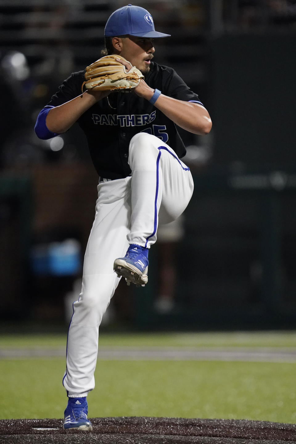 Eastern Illinois pitcher Colton Coca winds up during the seventh inning of the team's NCAA college baseball tournament regional game against Vanderbilt on Friday, June 2, 2023, in Nashville, Tenn. (AP Photo/George Walker IV)
