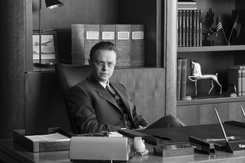 This image released by Universal Pictures shows Dane Dehaan as Kenneth Nichols in a scene from "Oppenheimer." (Melinda Sue Gordon/Universal Pictures via AP)