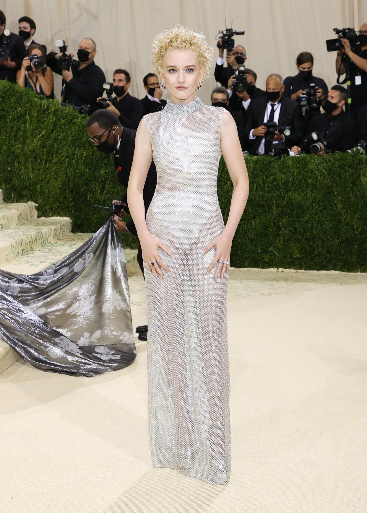 Julia Garner attends The 2021 Met Gala Celebrating In America: A Lexicon Of Fashion at Metropolitan Museum of Art on Sept. 13, 2021 in New York.