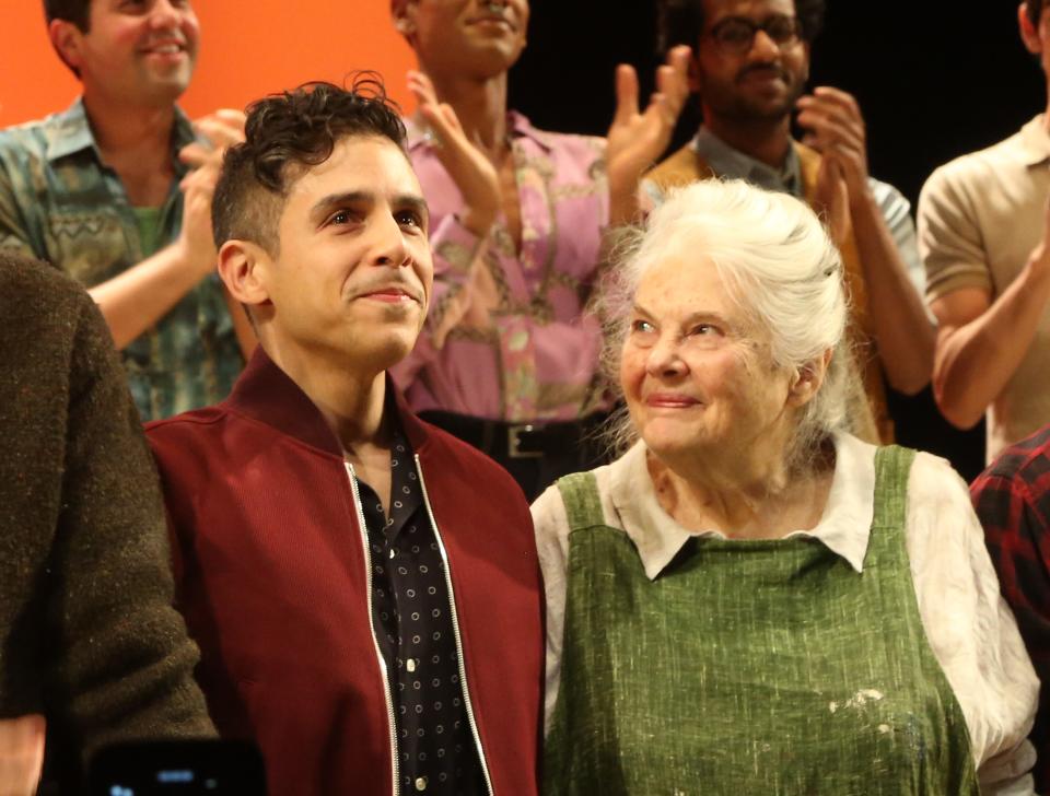 Playwright Matthew Lopez and and actor Lois Smith during opening night of The Inheritance on Broadway, November 17, 2019.