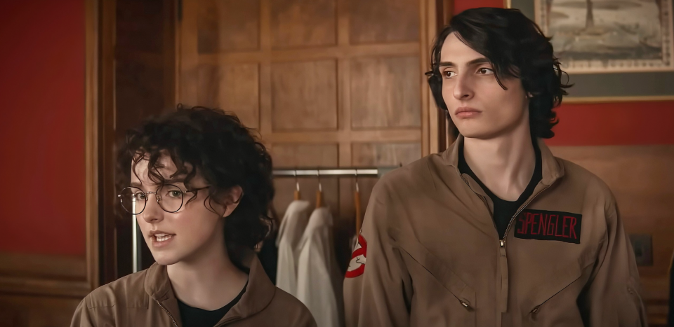 Grace and Finn Wolfhard in Ghostbusters: Frozen Empire