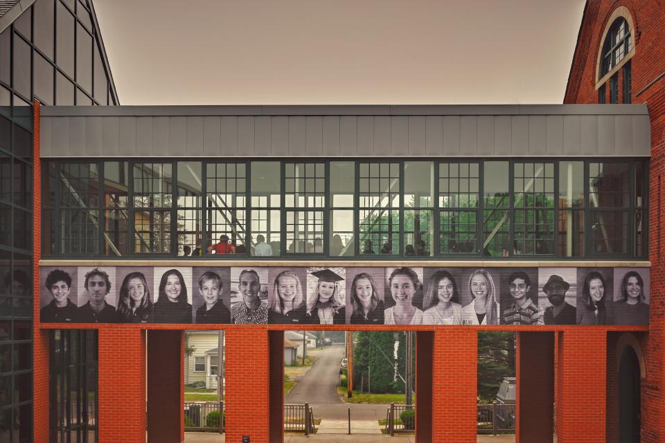The Alternative School for Math & Science in Corning recently unveiled an art installation featuring alumni portraits to mark the school's 20th anniversary.