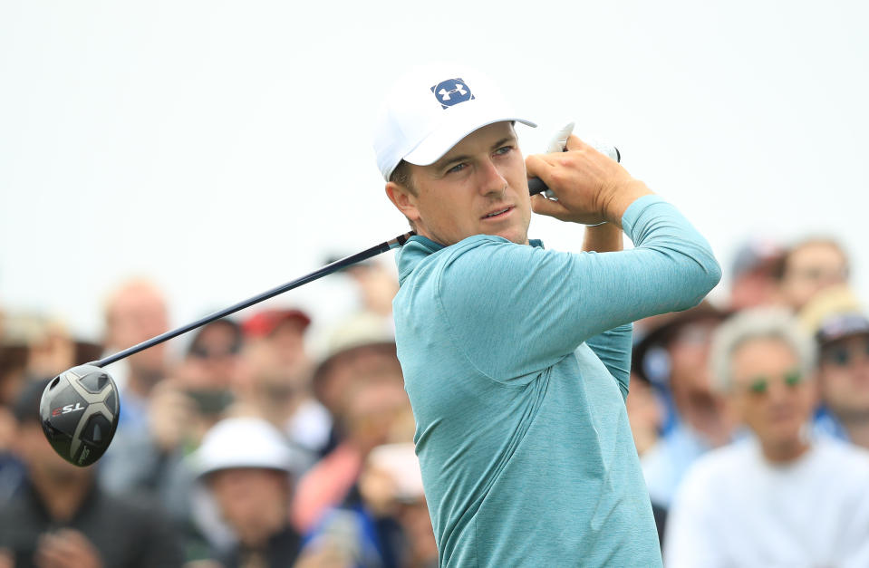 It wasn't a great day for Jordan Spieth and his caddy Michael Greller on the links. (Getty)