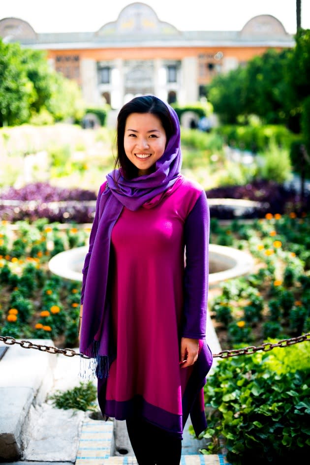 Mandy Tay in Shiraz. She said, "Iran is only two hours away from Dubai but it is so much greener. Reminds me of Singapore." (Photo courtesy of Mandy Tay)