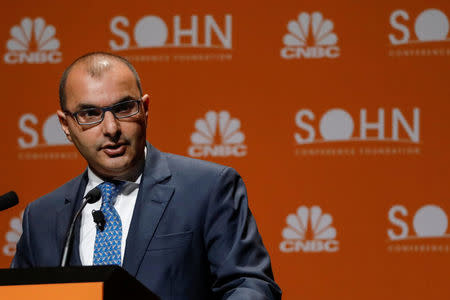 Soofian Zuberi, Bank of America Merrill Lynch Head of Global Equities Distribution, speaks during the 2018 Sohn Investment Conference in New York City, U.S., April 23, 2018. REUTERS/Brendan McDermid