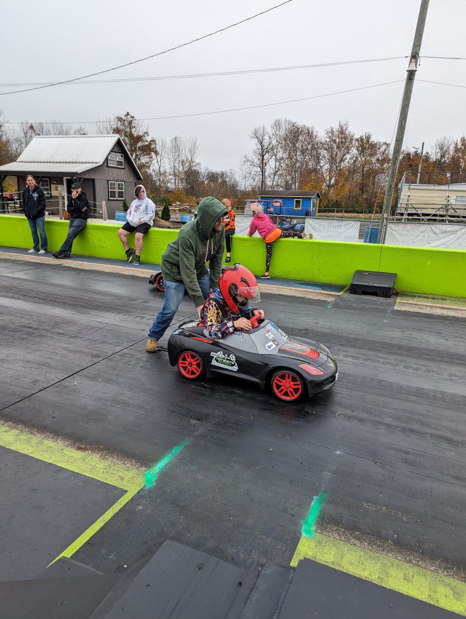 Tommy Robinson competes in Central Ohio Power Wheels drag racing in Mount Vernon on Saturday.