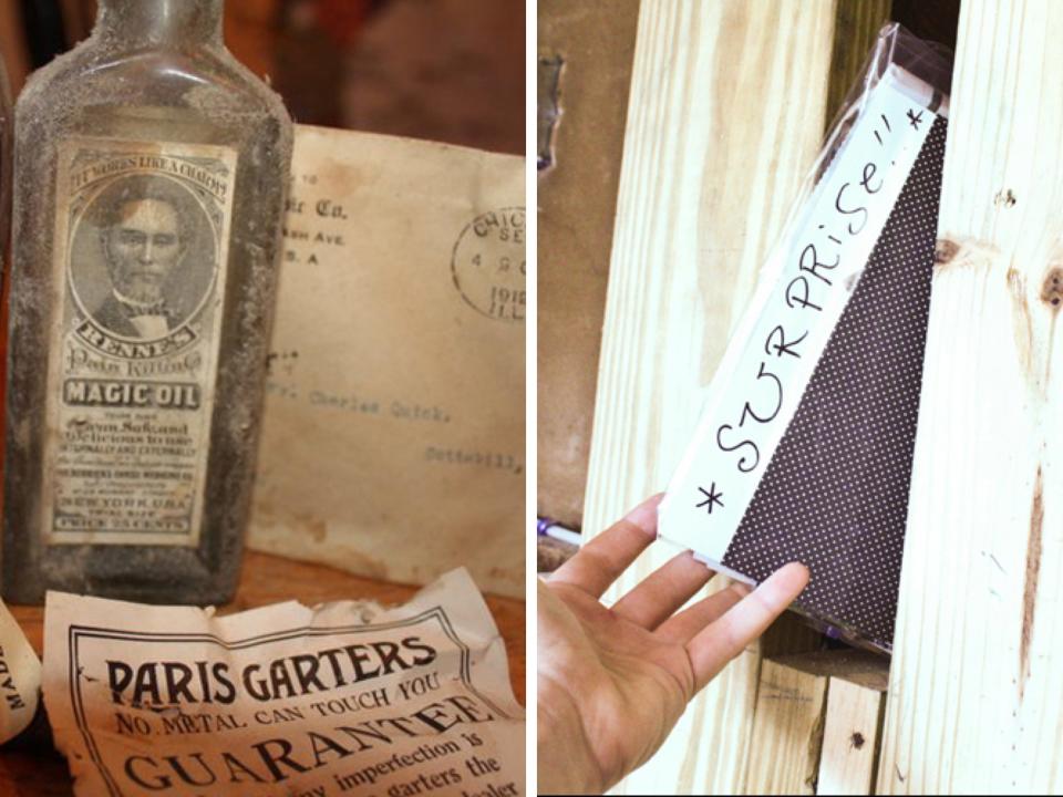 The couple found items left behind by its previous occupants in the walls, and decided to make a time capsule for the next owners.