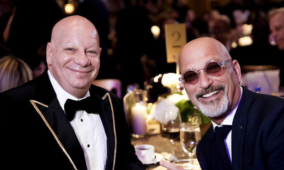 (L-R) Jeff Ross and Howie Mandel attend Byron Allen's Oscar Gala at Beverly Wilshire, A Four Seasons Hotel on March 12, 2023 in Beverly Hills, California.