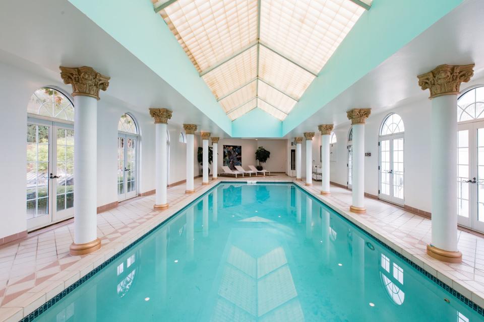 Indoor pool at an Airbnb rental