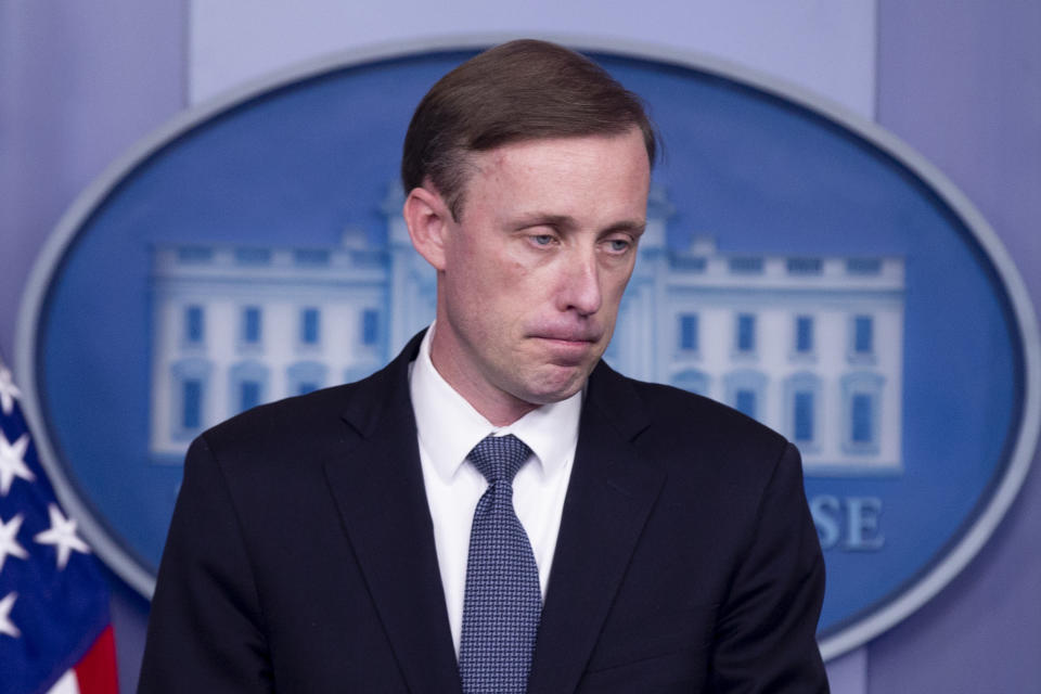 United States National Security Advisor Jake Sullivan participates in a news conference during which he took questions on US President Joe Biden's two-hour video call with President of Russia Vladimir Putin, in the James Brady Press Briefing Room of the White House, in Washington, DC, USA, 07 December 2021. Biden held the video call with Putin to discuss Russia's military build-up on Ukraine�s borders. Following the video call, Biden convened a call with several close European allies to discuss the situation in Ukraine.