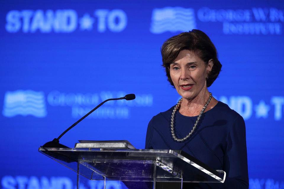 &ldquo;Our government should not be in the business of warehousing children in converted box stores or making plans to place them in tent cities," former first&nbsp;lady Laura Bush wrote in an editorial on Sunday. (Photo: Alex Wong via Getty Images)