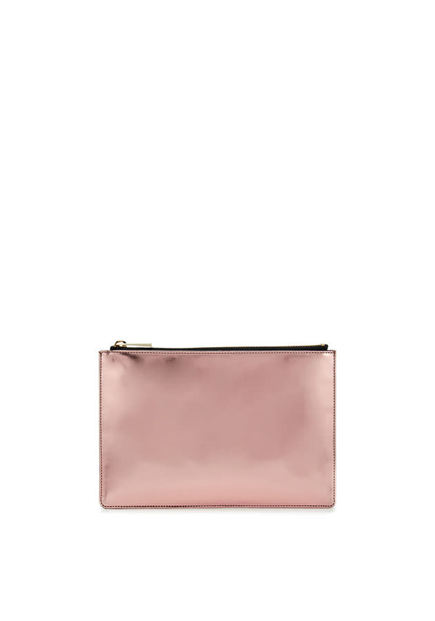 pale pink metallic purse