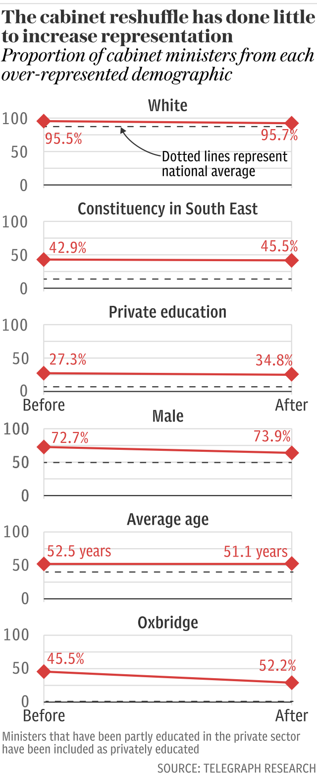 The cabinet reshuffle has done little to increase representation