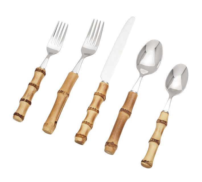 Natural Bamboo Flatware Set of 5